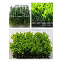 Yellow color artificial fern grass mat for Vertical Garden wall